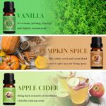 SALKING Autumn Fragrance Oils, Premium Fall Essential Oils for Diffuser, Scented Oils Gift Set for Soap Candle Making Scents - Cinnamon, Pumpkin Spice, Apple Cider, Vanilla, Forest Pine, Snickerdoodle - Image 4