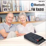 QFX RETRO-39 Portable Shoebox Cassette Tape Recorder – USB to Cassette Recording, Built-in Microphone, 3.5" Bluetooth Speaker, FM Radio, MP3 Playback, Line-in/Out, AC/Battery Powered - Image 7
