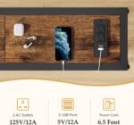 Console Table with Oulets and USB Ports, 55.1" Sofa Table Behind Couch, Industrial Long Skinny Stand for Hallway, Living Room, Bedroom, 6.5 Feet Power Cord, Rustic Brown - Image 6