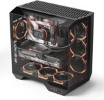 darkFlash Full-Tower ATX Gaming PC Case, Back Plug-in Motherboard, Dual-Chamber, Panoramic Glass, Up to 2 x 360mm Radiators, RTX 40 Compatible(DY470) (4 PWM ARGB Fans, Black) - Image 2