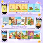 Kids Smart Phone for Girls Gifts - Toddler Christmas Birthday Gift for Age 3 4 5 6 Year Old, Kids Cell Phone Toy with Touchscreen, Dual Cameras, Learning, Kid Mp3 Player, Games with 32 GB Card - Image 6
