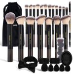 MAANGE Makeup Brushes 30 Pcs Makeup Kit, Multi-functional Makeup Tool Set with 20 Pcs Makeup Brush Foundation Brush Make up Brushes Set with Bag,Black - Image 2