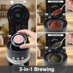 Single Serve Coffee Maker for Pods & Ground Coffee, 6 to 14oz Brew Sizes, Strong Brew Option, Fast Brewing, Compact Design with Removable 40oz Reservoir, Travel Mug Friendly, christmas gift - Image 4