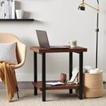 Pomona 27-Inch Wood End Table in Rustic Natural Finish with Metal Legs - 2-Tier Modern Farmhouse Side Table for Home Décor or Accent in Living Room, Bedroom, and Office by Alaterre Furniture - Image 7