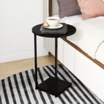 DCLRN Small End Table,c Table End Table for Sofa,Round Coffee Table is Suitable for Living Room and Bedroom.(Black) - Image 8