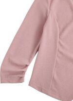 SweatyRocks Women's Casual Lightweight Jackets Ruched 3/4 Sleeve Open Front Work Office Blazer Suit Jacket - Image 3