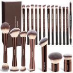 MAANGE 20 Pcs Makeup Brushes with Gift Box, Double-End Multi-functional Makeup Brushes for Blending Liquid Powder Concealer Cream Blush Buffe,CoffeeBrown - Image 2