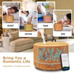 Diffusers for Essential Oils Large Room 600ml,Essential Oil Diffusers for Home with R/C,Cool Mist Humidifier,7 Colors Lights & 3 Mist Mode Waterless Auto Off for Office - Image 4