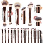 MAANGE 20 Pcs Makeup Brushes with Gift Box, Double-End Multi-functional Makeup Brushes for Blending Liquid Powder Concealer Cream Blush Buffe,CoffeeBrown - Image 3