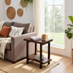 Pomona 27-Inch Wood End Table in Rustic Natural Finish with Metal Legs - 2-Tier Modern Farmhouse Side Table for Home Décor or Accent in Living Room, Bedroom, and Office by Alaterre Furniture - Image 6