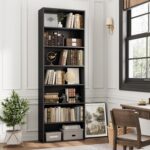 FACBOTALL 82" Tall Bookshelf, 7-Tier Open Shelves Bookcase, Freestanding Display Storage Shelves, Tall Bookcase Home Decor Furniture for Home Office, Living Room, Bedroom, Black - Image 3