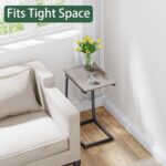 C-Shaped End-Table Set of 2 - Side Table for Couch,Curved Support Legs, Slide Under Couch Table for Sofa, TV Tray Table for Living Room Bedroom（Lvory） - Image 10