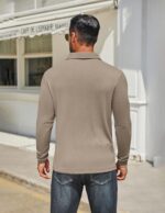 COOFANDY Mens Long Sleeve Polo Shirts Classic Casual Button Polo Tee Lightweight Collared Golf Shirt - Image 4