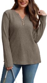 SAMPEEL Womens Sweaters Lightweight Long Sleeve Shirts V Neck Tops with Button Fall Outfits 2025 - Image 6