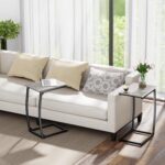 C-Shaped End-Table Set of 2 - Side Table for Couch,Curved Support Legs, Slide Under Couch Table for Sofa, TV Tray Table for Living Room Bedroom（Lvory） - Image 5