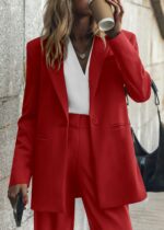 KIRUNDO Women Suits 2 Piece Set Business Casual Dressy Oversized Blazer Jacket and Wide Leg Dress Pantsuits Formal Outfits - Image 5