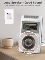 Cassette Player Recorder Converter,Record to Cassettes/USB/SD Card via Mic, Portable Cassette to MP3 Music via U Disk/SD Card or PC, Cassette Tape Player with Headphone Jack,Retractable Handle (White) - Image 7