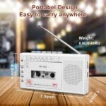 Small Cassette Player Recorder, Cassette to Digital Converter via USB or Micro SD Card, Powered by AC or 4 AA Battery, AM FM Radio Tape Recorder with Build-in Speaker and Earphone Jack - Image 9