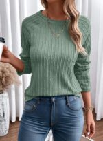 Dokotoo Womens Tops Long Sleeve Lightweight Shirts 2025 Fall Fashion Clothing Trendy Tops Crewneck Knit Basic Tee - Image 5