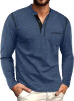 Sailwind Men's Henley Shirts Long Sleeve Button T-Shirt Casual Stylish Cotton Pullover Shirt with Pocket - Image 4