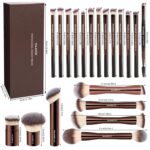 MAANGE 20 Pcs Makeup Brushes with Gift Box, Double-End Multi-functional Makeup Brushes for Blending Liquid Powder Concealer Cream Blush Buffe,CoffeeBrown - Image 8