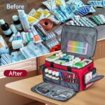 Medical Bag,First Aid Bag Empty,Home Health Nurse Bag with Detachable Divider,Medical Supplies Storage Tote for Nursing Student,Therapist,Doctors - Image 9