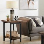 Pomona 27-Inch Wood End Table in Rustic Natural Finish with Metal Legs - 2-Tier Modern Farmhouse Side Table for Home Décor or Accent in Living Room, Bedroom, and Office by Alaterre Furniture - Image 3