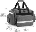 Damero Professional Medical Bag Empty, First Responder Trauma Bag with Detachable Dividers for Home Health Care, EMT, EMS, Gray(BAG ONLY) - Image 6