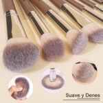 Make Up Brushes, MAANGE 18 Pcs Premium Synthetic Makeup Brushes Set Soft Foundation Powder Eyeliner Eye Shadow Makeup Brushes Professional (Champagne) - Image 4