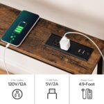 HOOBRO 70.9" Narrow Console Table with Charging Station, 5.9" Sofa Table with 2 Power Outlets and USB Ports, Long Entryway Tables Behind Couch Table, for Hallway, Living Room, Rustic Brown BF185UXG01 - Image 6