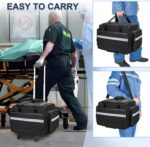 Damero Rolling Medical Bag with Detachable Trolley, Empty Emergency Response Supplies Bag with Removable Dividers, Medical Equipment Storage Bag for Home Health Nurses, Doctors, EMT, EMS, Black - Image 8
