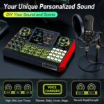 G9 Podcast Equipment Bundle Audio Mixer,All-in-One Sound Board for Live Streaming, Podcast Recording, Phone, PC, Singing, DJ,Gaming, Voice Changer. - Image 3