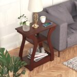 End Tables Living Room, Cherry End Table with Charging Station, Nightstand for Bedroom, 3 Tier End Table with Storage Shelf for Living Room(Cherry) - Image 8