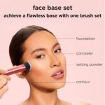 Real Techniques 4 Piece Face Base Makeup Brush Set, For Concealer, Foundation, Contour, & Setting Powder, Makeup Brushes For Blending & Buffing, & Sculpting, Travel Friendly, Gift Set, Cruelty-Free - Image 3
