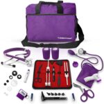 ASA TECHMED Nurse Essentials for Work Starter Kit, Stethoscope, Blood Pressure Monitor, Otoscope, Tuning Forks and More. 18 Pcs Doctor Kit, Nurse Gift (Purple) - Image 2