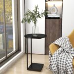 DCLRN Small End Table,c Table End Table for Sofa,Round Coffee Table is Suitable for Living Room and Bedroom.(Black) - Image 3