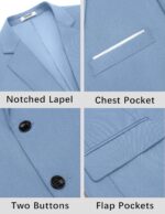 COOFANDY Mens Causal Blazer Two Button Suit Jackets Lightweight Slim Fit Sports Coats - Image 7