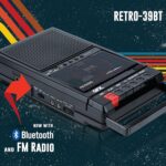 QFX RETRO-39 Portable Shoebox Cassette Tape Recorder – USB to Cassette Recording, Built-in Microphone, 3.5" Bluetooth Speaker, FM Radio, MP3 Playback, Line-in/Out, AC/Battery Powered - Image 6