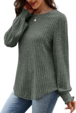 OFEEFAN Womens Tops Dressy Casual Long Sleeve Shirts for Women Business Casual Outfits Lightweight Fall Sweaters Warm - Image 5