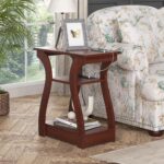 End Tables Living Room, Cherry End Table with Charging Station, Nightstand for Bedroom, 3 Tier End Table with Storage Shelf for Living Room(Cherry) - Image 5