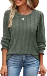 OFEEFAN Womens Tops Dressy Casual Long Sleeve Shirts for Women Business Casual Outfits Lightweight Fall Sweaters Warm - Image 3