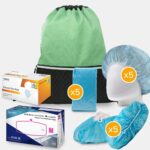 Tronex All-In-One Disposable PPE Kit for Home Health, Workplace, and Classroom Including Vinyl Exam Gloves, Isolation Gowns, Medical Face Masks, Shoe Covers, Hairnets (Medium) - Image 2