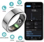 R02 Smart Ring, a Smart Ring for Women and Men, with a Charging case, Supports Heart Rate, Blood Oxygen, Sleep Health Monitoring, and Sports Tracking Ring. (Silver, 10#) - Image 6