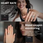 R02 Smart Ring, a Smart Ring for Women and Men, with a Charging case, Supports Heart Rate, Blood Oxygen, Sleep Health Monitoring, and Sports Tracking Ring. (Silver, 10#) - Image 4