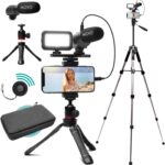 Movo iVlogger Vlogging Kit for iPhone with Fullsize Tripod - Lightning Compatible YouTube Starter Kit for Content Creators - Accessories: Tripods, Phone Mount, LED Light and Shotgun Mic - Image 2