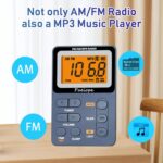 Portable Radio AM FM, Rechargeable Pocket Walkman with Best Reception Digital Tuning, MP3, Stereo Earphone, Large LCD Screen, TF Card Socket, Transistor Radio for Jogging/Gym/Camping(Blue) - Image 4