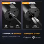 PUPGSIS Podcast Dynamic Microphone, XLR/USB Recording PC Microphones for Broadcast, Podcast, Recording, Gaming & Streaming, Studio Mic with Mute, Headphone Jack, Monitoring Volume Control, Windscreen - Image 7