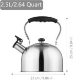 Whistling Tea Kettle – 2.64 Quart Stovetop Teapot, Stainless Steel Water Kettle for Camping & Kitchen, Foldable Handle – Perfect for Coffee & Tea - Image 9