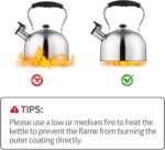 Whistling Tea Kettle – 2.64 Quart Stovetop Teapot, Stainless Steel Water Kettle for Camping & Kitchen, Foldable Handle – Perfect for Coffee & Tea - Image 8