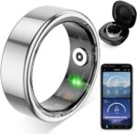 R02 Smart Ring, a Smart Ring for Women and Men, with a Charging case, Supports Heart Rate, Blood Oxygen, Sleep Health Monitoring, and Sports Tracking Ring. (Silver, 10#) - Image 2